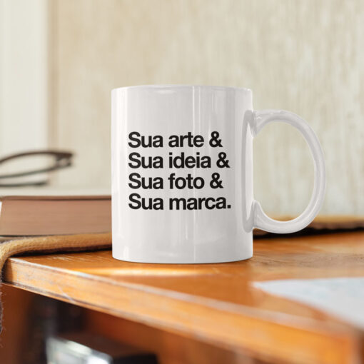 Caneca Branca Personalizada Foto Imagem Logo Arte